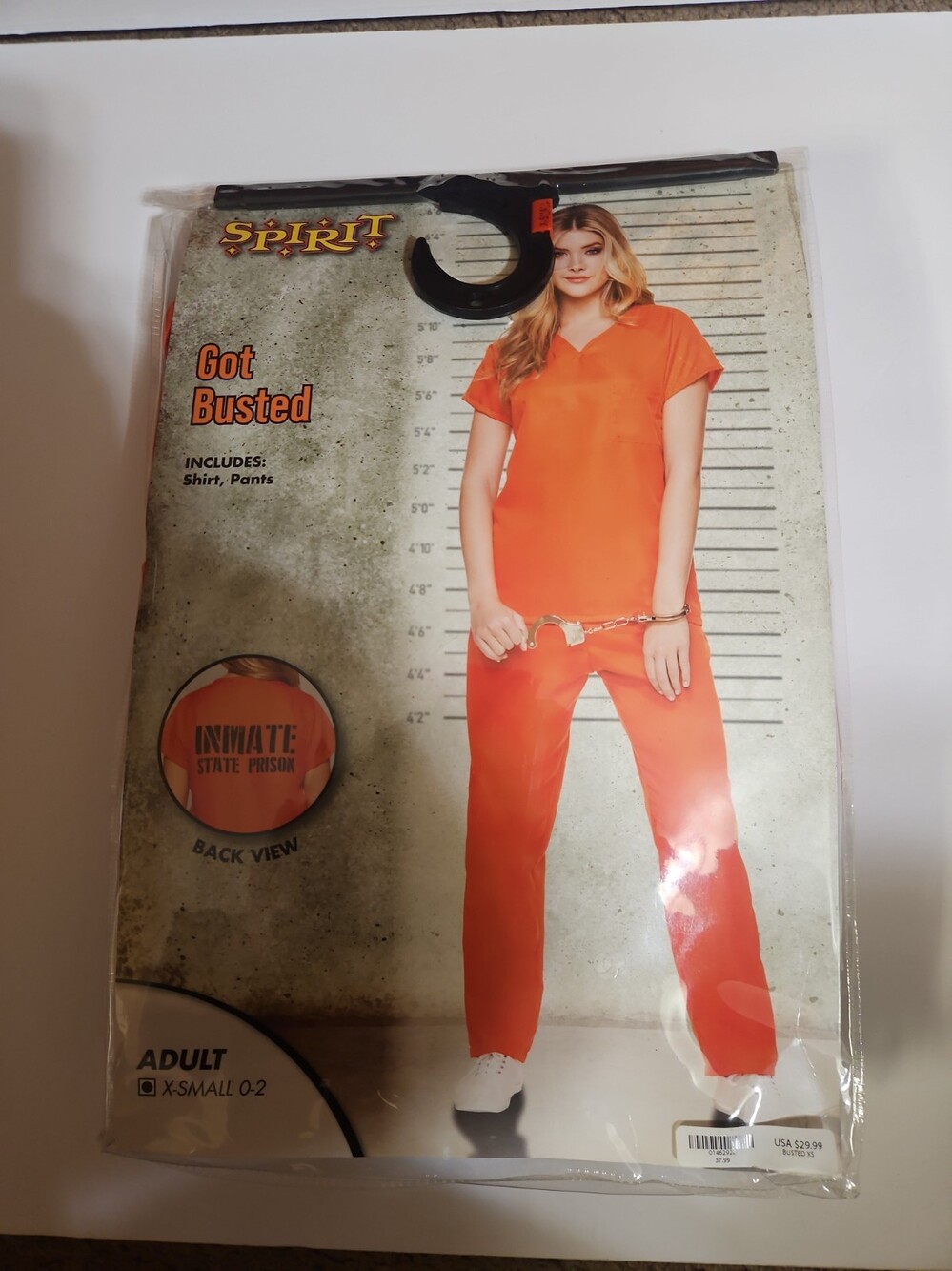 Spirit Halloween Got Busted Adult Inmate Costume Xs